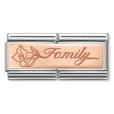 Nomination Composable Classic Link 430710/17 Family with Flower in 9K Rose Gold